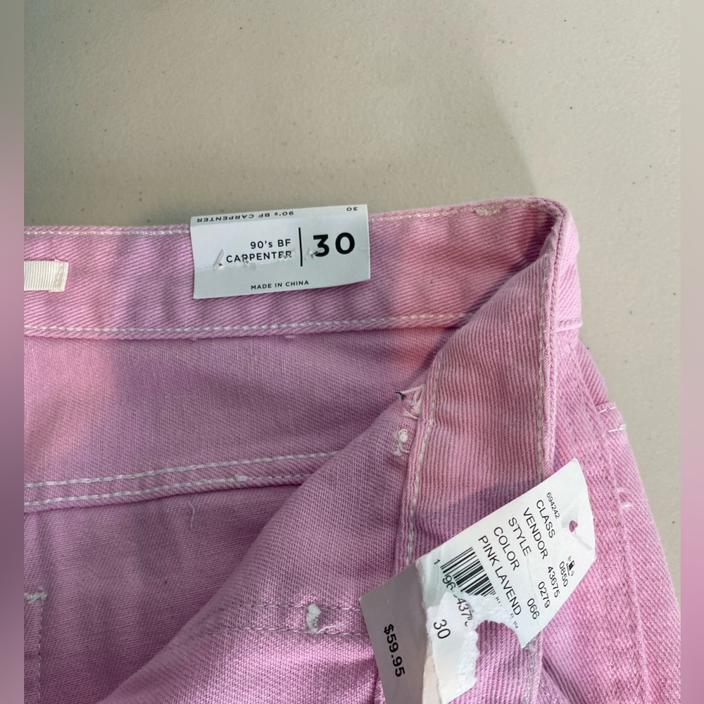 Pacsun Women's 90's BF Carpenter Size 30 Pink Lavender Jeans Pants NWT - Picture 5 of 13